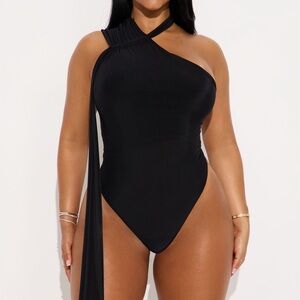 Black One-Shoulder bodysuit